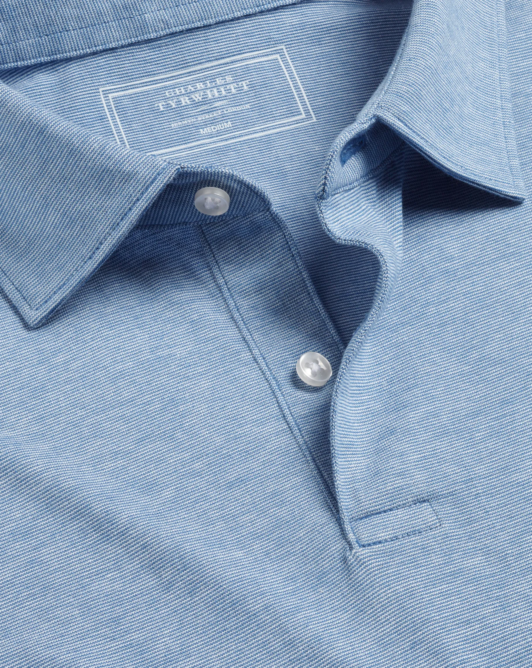 Shirt Sale|Polos<Charles Tyrwhitt End-On-End Cotton Polo - Light Blue