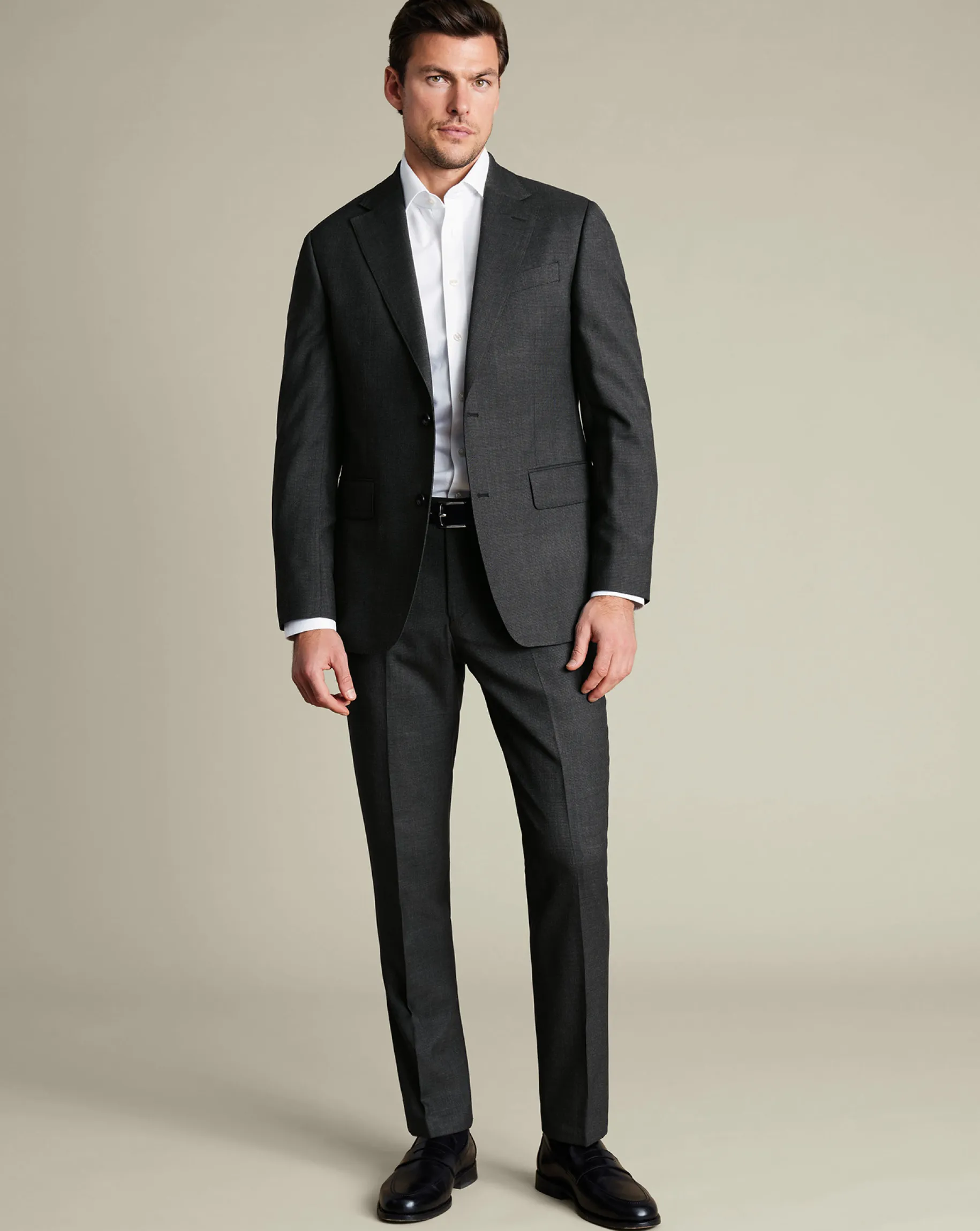 Vests<Charles Tyrwhitt End-on-End Ultimate Performance Suit Vest - Charcoal Gray Charcoal Grey