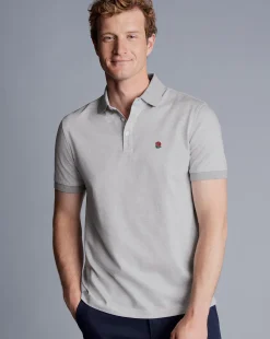 Shirt Sale|Polos<Charles Tyrwhitt England Rugby Birdseye Pique Polo - Grey