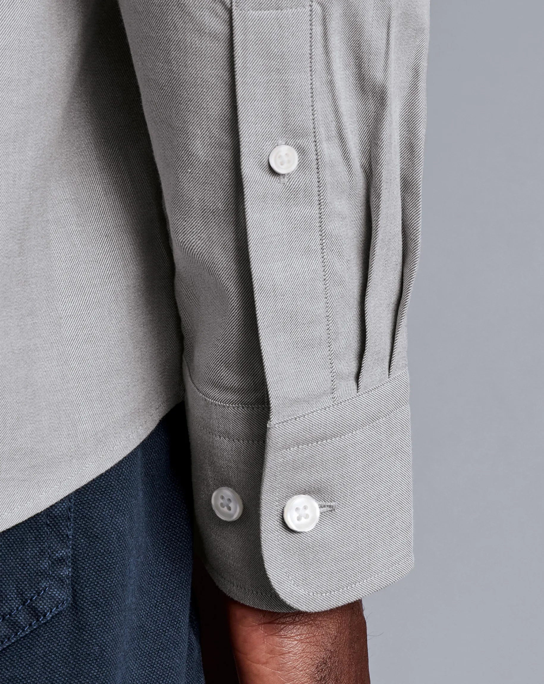 Shirt Sale|Casual Shirts<Charles Tyrwhitt England Rugby Button-Down Collar Brushed Cotton Twill Shirt - Light Grey