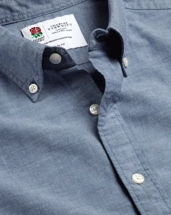 Casual Shirts|Blue Shirts<Charles Tyrwhitt England Rugby Button-Down Collar Chambray Shirt - Mid Blue