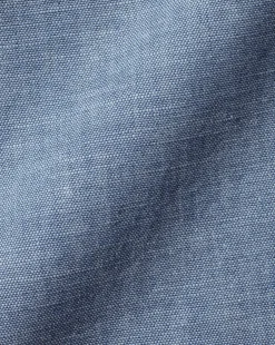 Casual Shirts|Blue Shirts<Charles Tyrwhitt England Rugby Button-Down Collar Chambray Shirt - Mid Blue