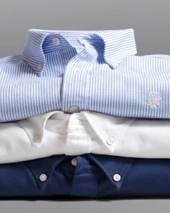 Casual Shirts|White Shirts<Charles Tyrwhitt England Rugby Button-Down Collar Washed Oxford Shirt with Red Rose - White