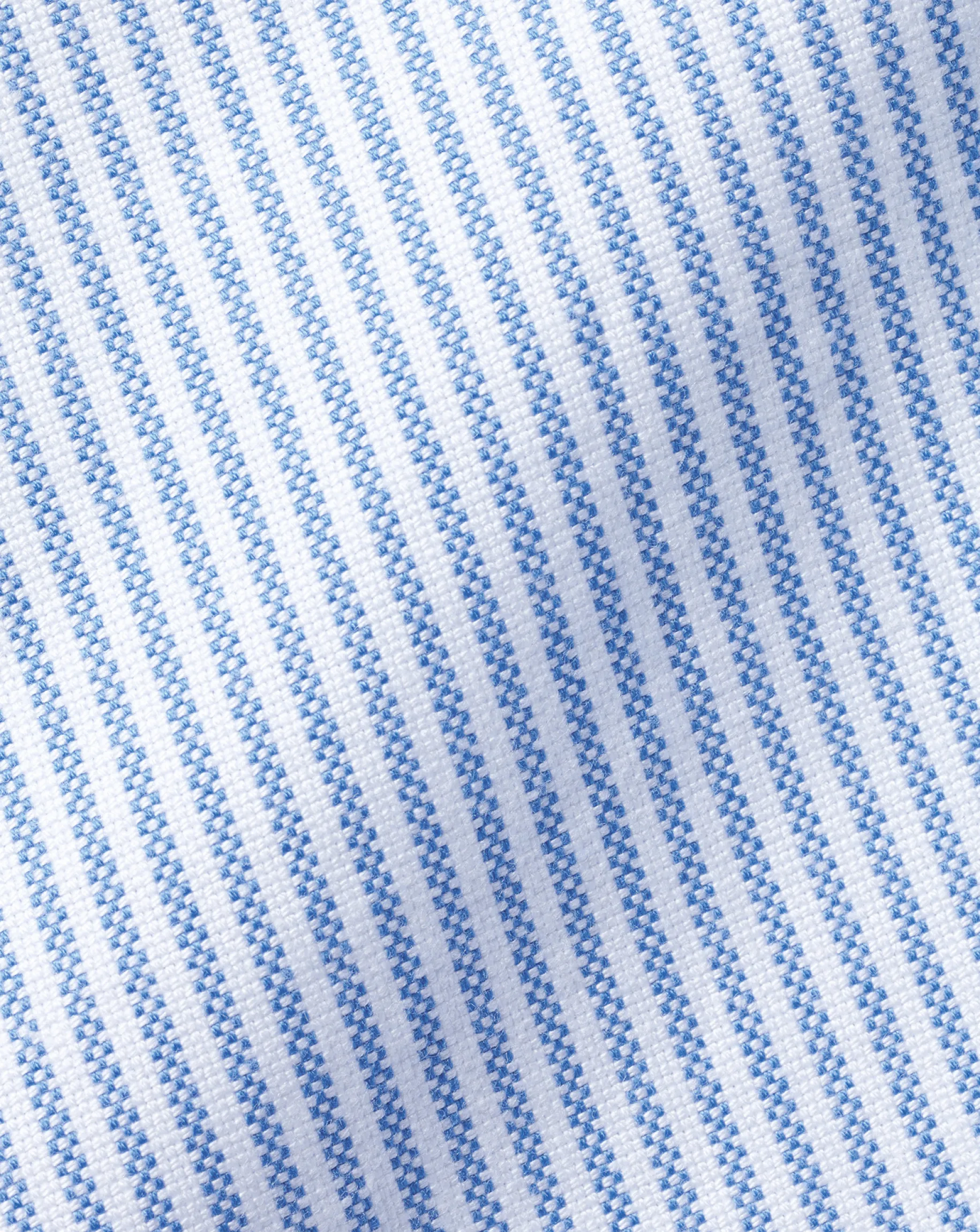 Casual Shirts|Blue Shirts<Charles Tyrwhitt England Rugby Button-Down Collar Washed Oxford Stripe Shirt - Blue & White Blue and White