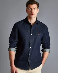 Business Casual Shirts|Casual Shirts<Charles Tyrwhitt England Rugby Denim Shirt - Denim Blue