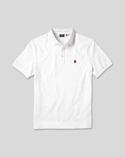 White Shirts|White<Charles Tyrwhitt England Rugby Pique Polo - White