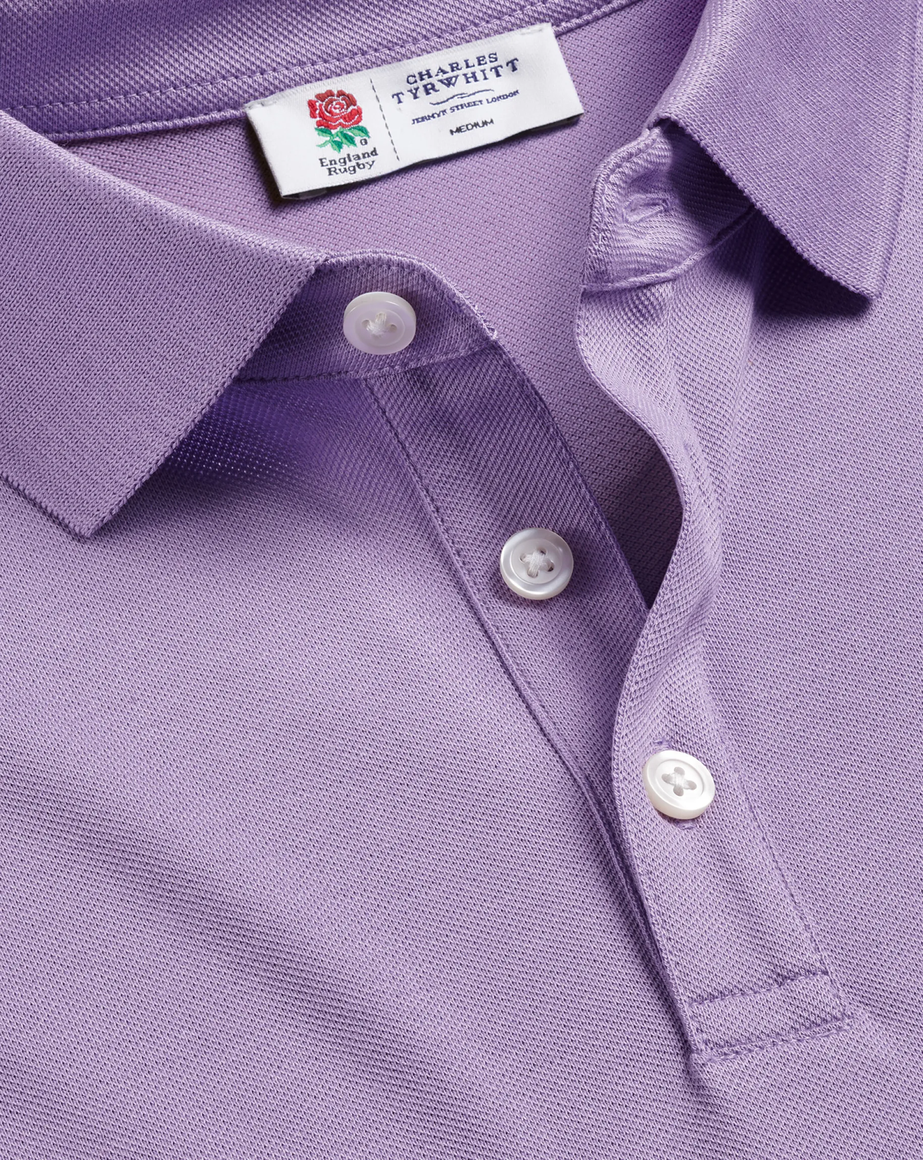 Shirt Sale|Polos<Charles Tyrwhitt England Rugby Pique Polo - Lilac Purple
