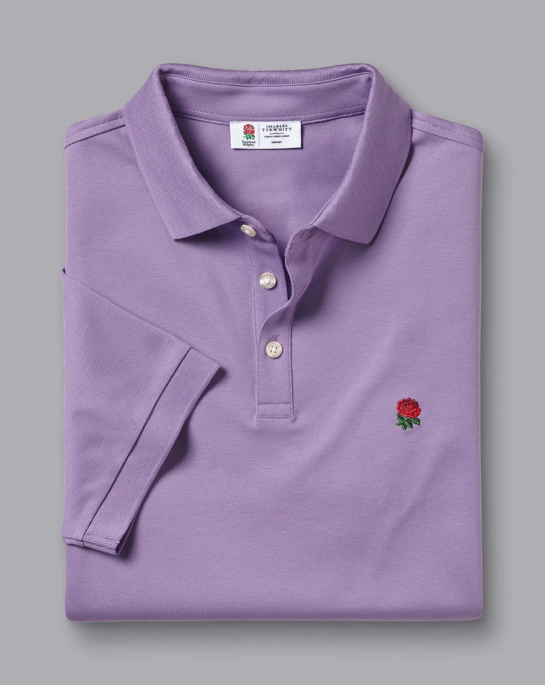 Shirt Sale|Polos<Charles Tyrwhitt England Rugby Pique Polo - Lilac Purple