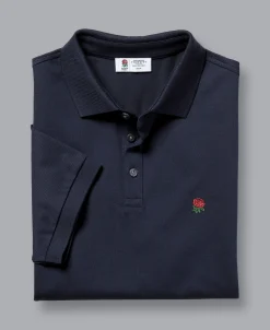 Blue Shirts|Blue<Charles Tyrwhitt England Rugby Red Rose Pique Polo - Navy