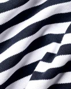 Blue Shirts|Blue<Charles Tyrwhitt England Rugby Stripe Pique Polo - Navy & White Navy and White
