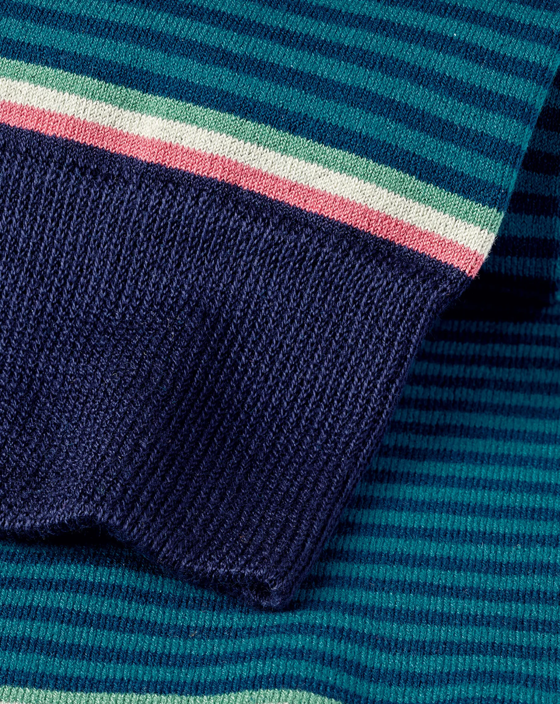 Accessories<Charles Tyrwhitt Fine Stripe Socks - Teal Green & Navy