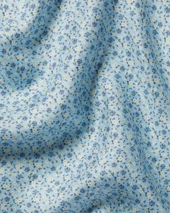 Accessories<Charles Tyrwhitt Floral Print Silk Pocket Square - Blue Sky