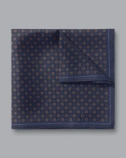 Pocket Squares<Charles Tyrwhitt Geo Print Silk Pocket Square - Navy