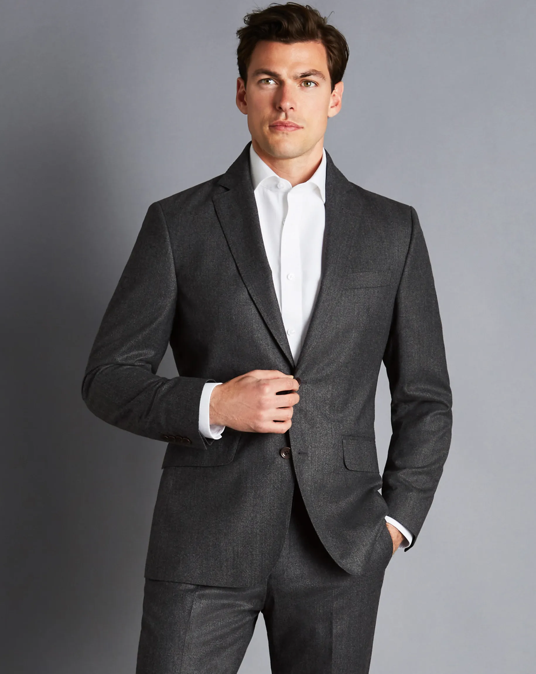 Suit Jackets|Blazers<Charles Tyrwhitt Italian Flannel Suit Jacket Grey