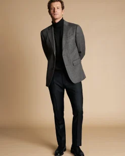 Blazers<Charles Tyrwhitt Herringbone Wool Texture Jacket - Dark Grey