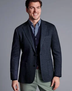 Coats & Jackets|Blazers<Charles Tyrwhitt Italian Jersey Jacket - Denim Blue