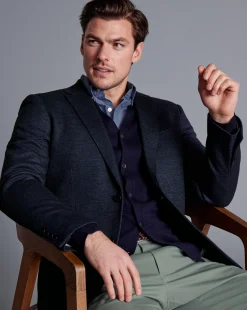 Coats & Jackets|Blazers<Charles Tyrwhitt Italian Jersey Jacket - Denim Blue