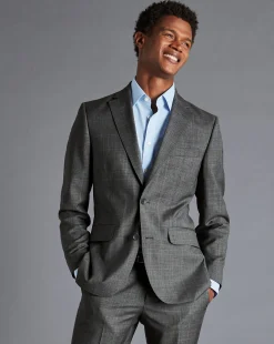 Suit Jackets|Blazers<Charles Tyrwhitt Italian Luxury Prince of Wales Check Suit Jacket - Grey