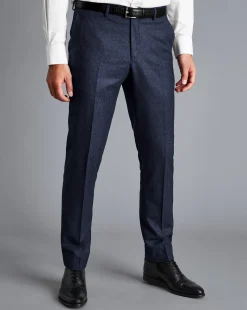Suit Pants|Pants & Shorts<Charles Tyrwhitt Italian Luxury Stretch Flannel Suit Pants - Dark Blue