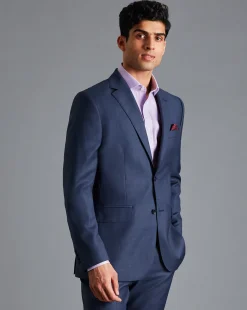 Suit Jackets|Blazers<Charles Tyrwhitt Italian Luxury Textured Suit Jacket - Indigo Blue