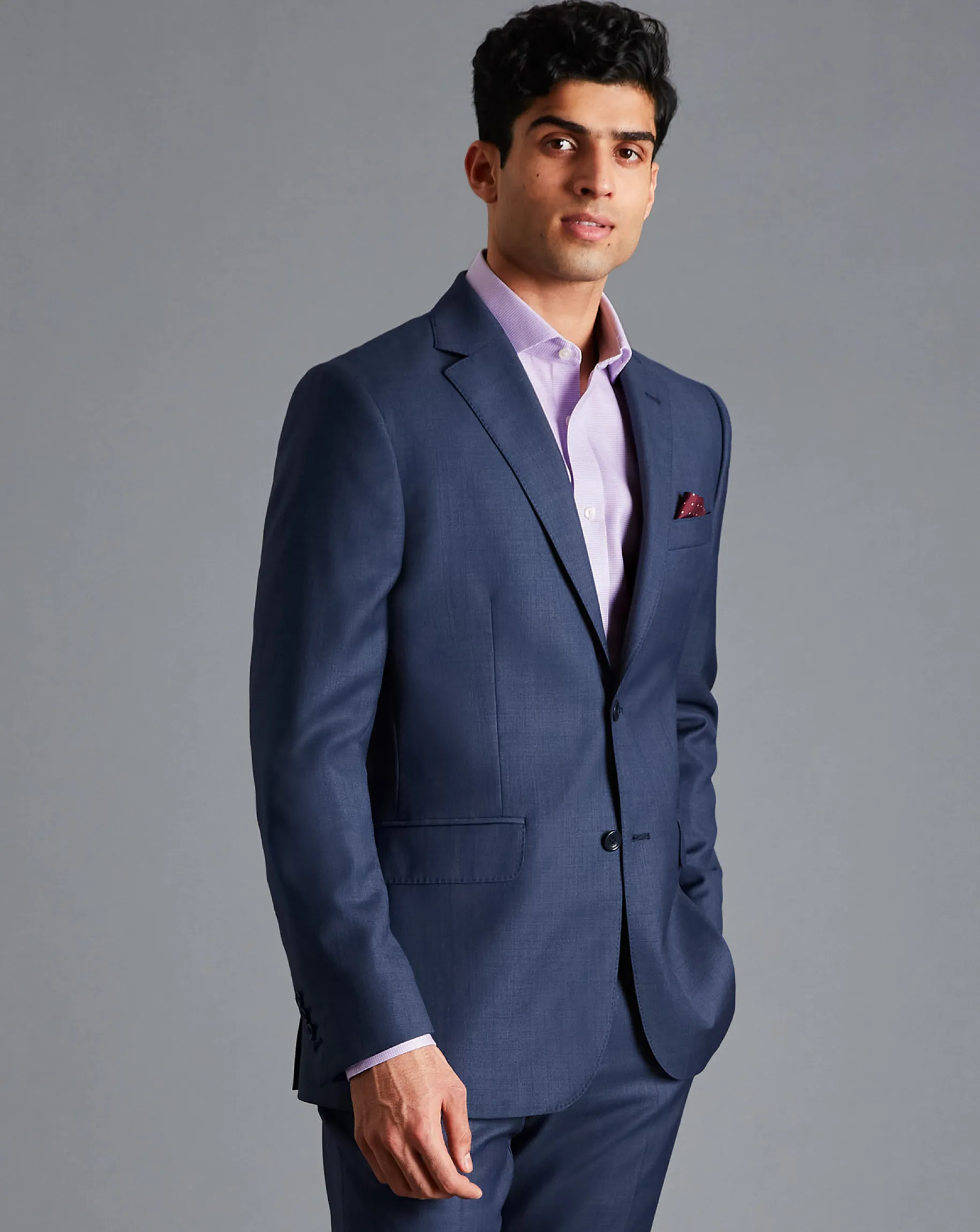 Suit Jackets|Blazers<Charles Tyrwhitt Italian Luxury Textured Suit Jacket - Indigo Blue