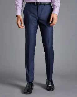 Suit Pants|Pants & Shorts<Charles Tyrwhitt Italian Luxury Textured Suit Pants - Indigo Blue