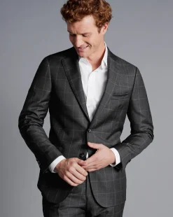 Suit Jackets|Blazers<Charles Tyrwhitt Italian Luxury Windowpane Suit Jacket - Grey