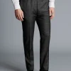 Suit Pants|Pants & Shorts<Charles Tyrwhitt Italian Luxury Windowpane Suit Pants - Grey