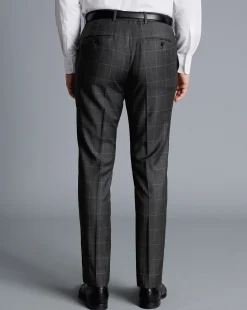 Suit Pants|Pants & Shorts<Charles Tyrwhitt Italian Luxury Windowpane Suit Pants - Grey