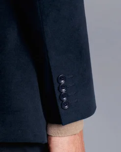 Blazers|Navy<Charles Tyrwhitt Italian Moleskin Jacket - Navy