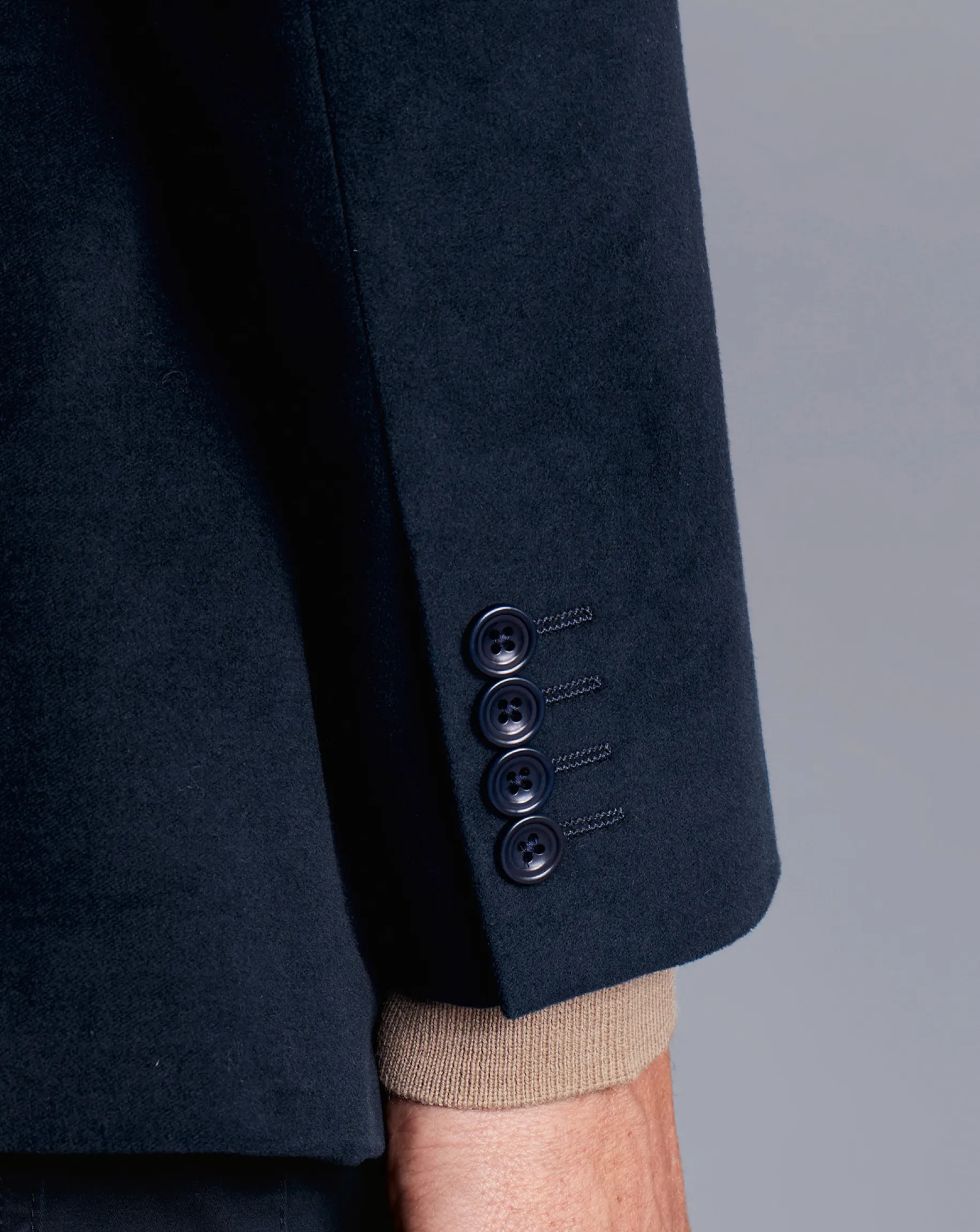 Blazers|Navy<Charles Tyrwhitt Italian Moleskin Jacket - Navy