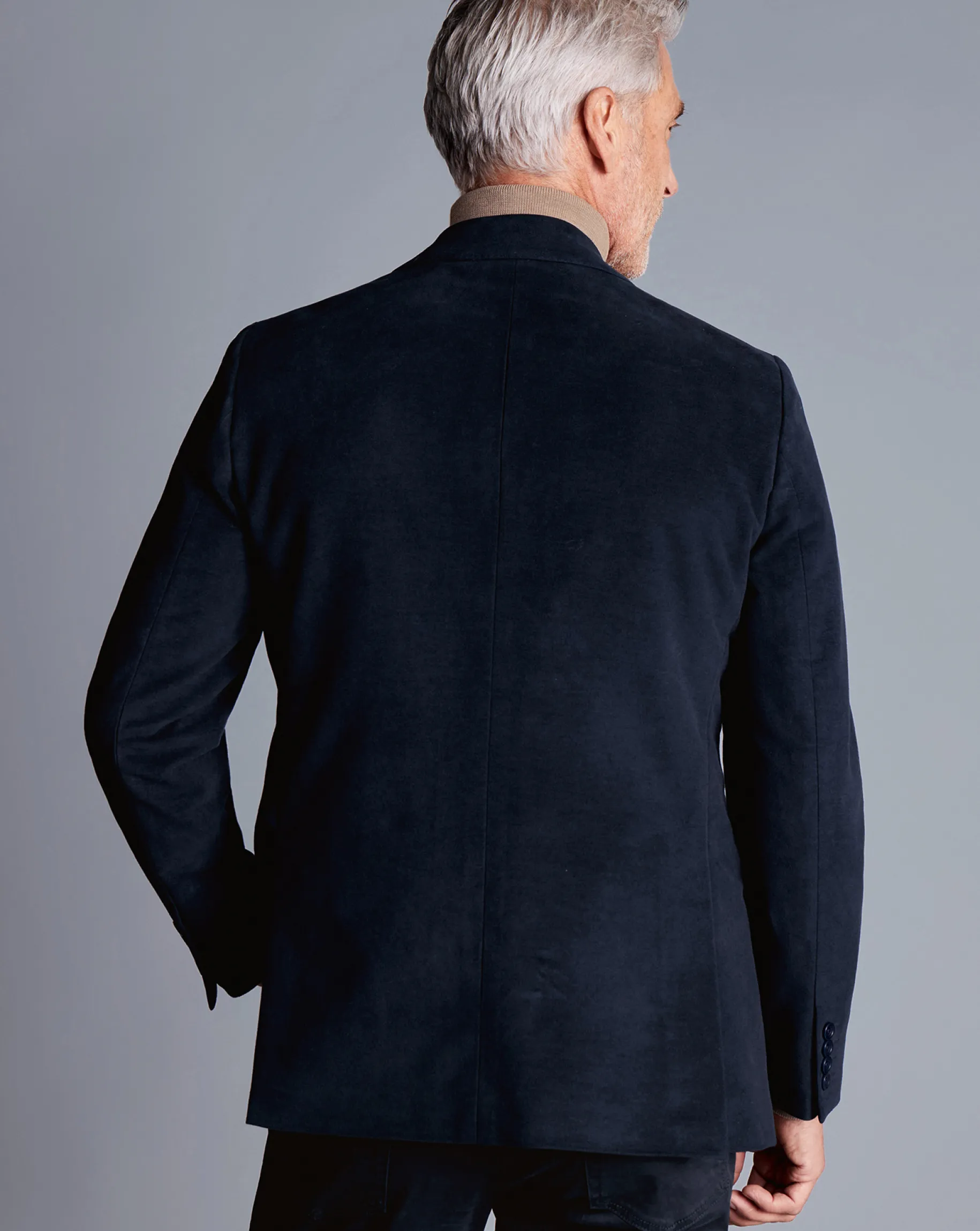 Blazers|Navy<Charles Tyrwhitt Italian Moleskin Jacket - Navy