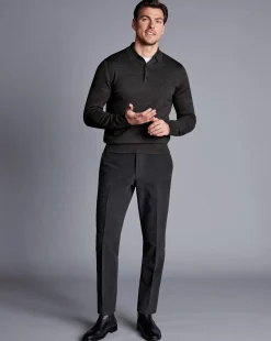 Pants & Shorts<Charles Tyrwhitt Italian Moleskin Pants - Dark Grey