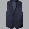 Vests<Charles Tyrwhitt Italian Pindot Suit Vest - Denim Blue