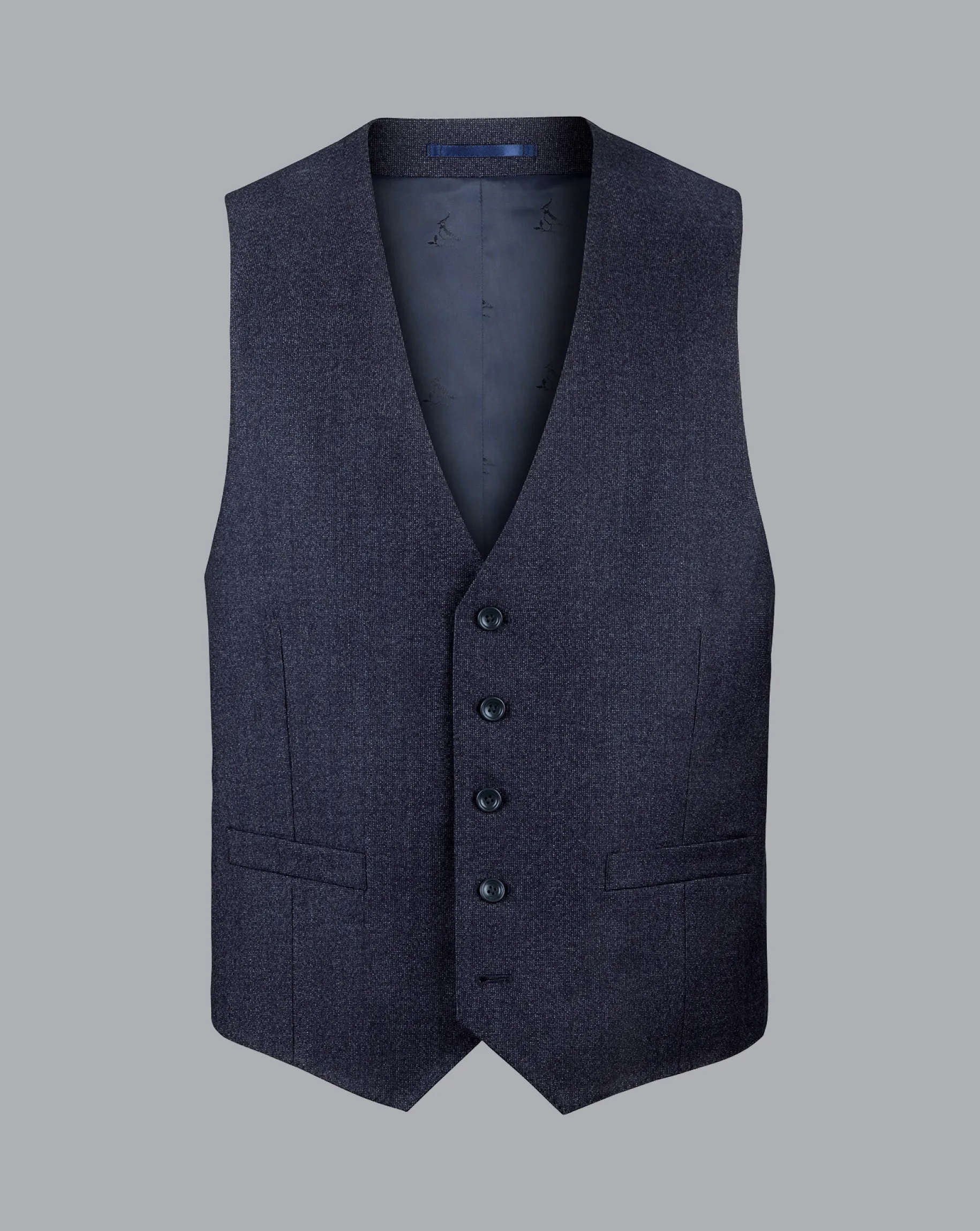Vests<Charles Tyrwhitt Italian Pindot Suit Vest - Denim Blue
