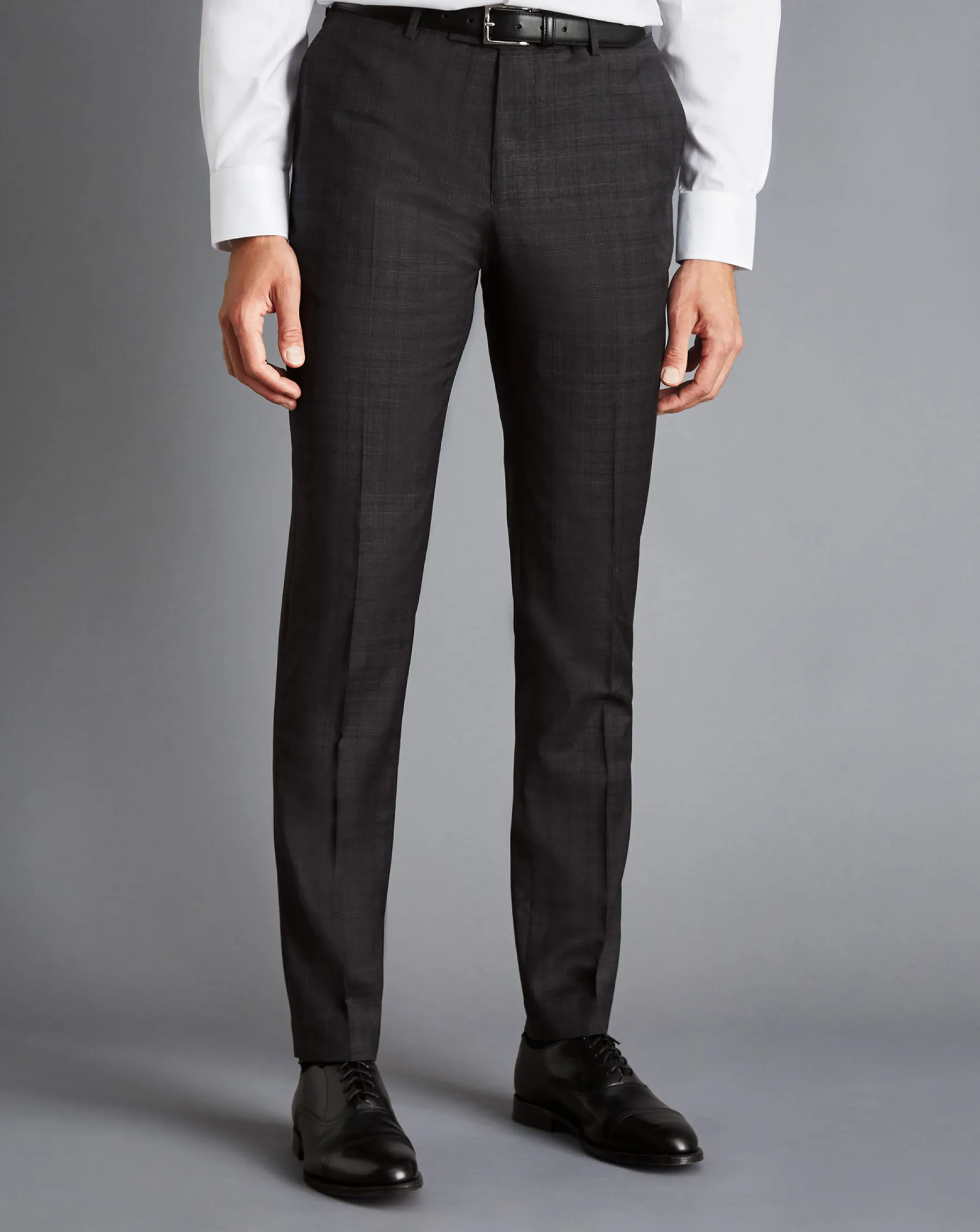 Suit Pants|Pants & Shorts<Charles Tyrwhitt Italian Prince of Wales Check Suit Pants - Charcoal Grey
