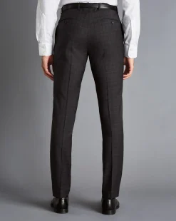 Suit Pants|Pants & Shorts<Charles Tyrwhitt Italian Prince of Wales Check Suit Pants - Charcoal Grey