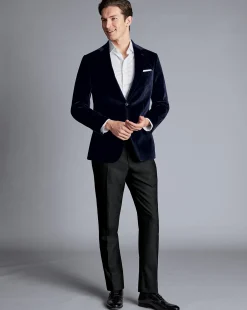 Black Tie|Wedding<Charles Tyrwhitt Italian Velvet Jacket - Navy
