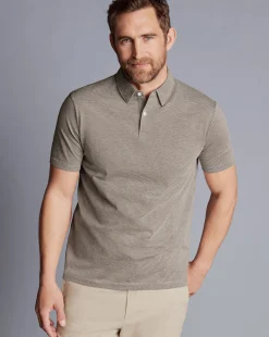 Shirt Sale|Polos<Charles Tyrwhitt Jacquard Polo - Mocha