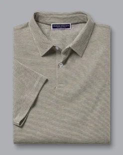 Shirt Sale|Polos<Charles Tyrwhitt Jacquard Polo - Mocha