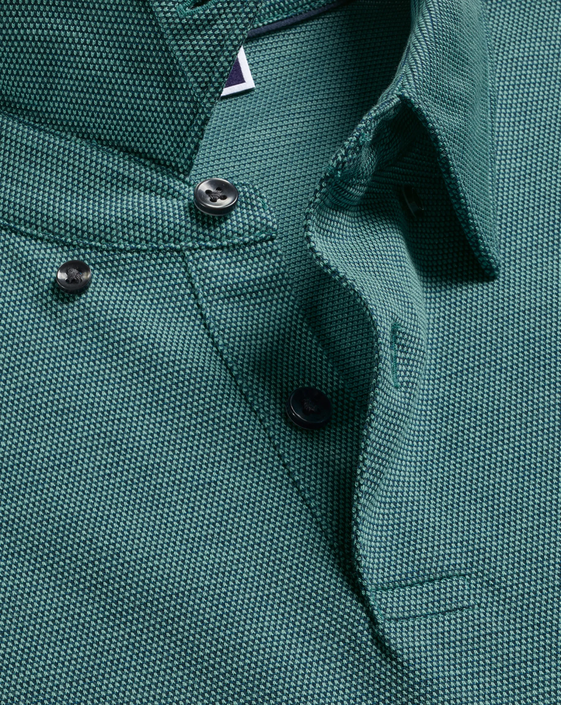 Shirt Sale|Polos<Charles Tyrwhitt Jacquard Polo - Petrol Blue