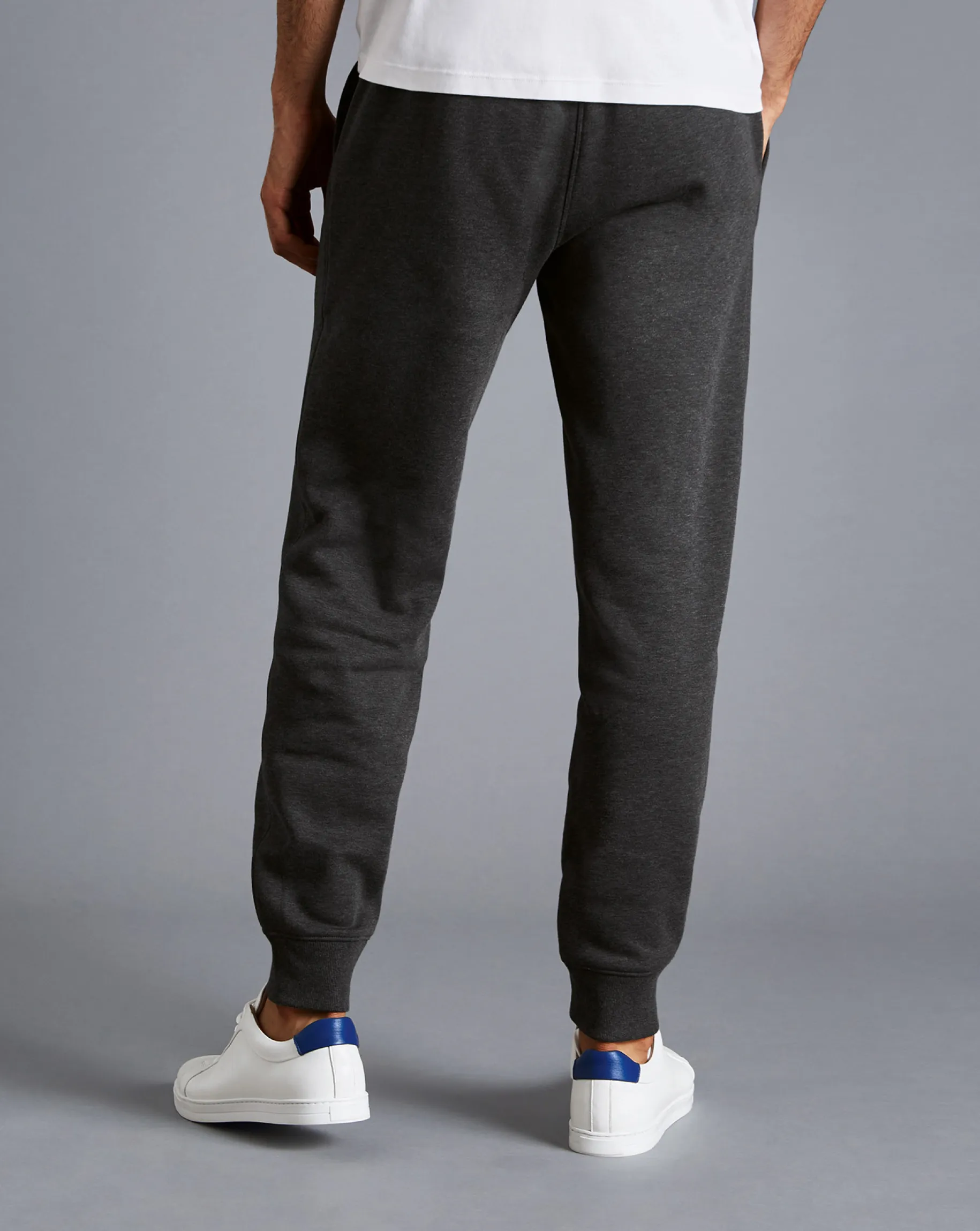 Pants & Shorts<Charles Tyrwhitt Jersey Joggers - Dark Grey Melange