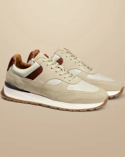 Sneakers<Charles Tyrwhitt Leather and Suede Sneakers - Cream