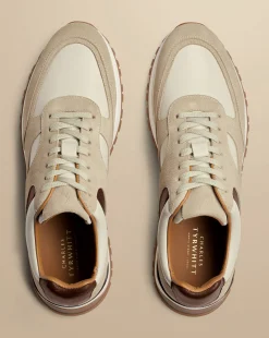Sneakers<Charles Tyrwhitt Leather and Suede Sneakers - Cream