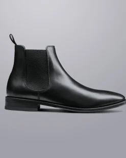 Boots|Black Shoes<Charles Tyrwhitt Leather Chelsea Boots - Black