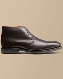 Boots|Brown Shoes<Charles Tyrwhitt Leather Chukka Boots - Dark Chocolate