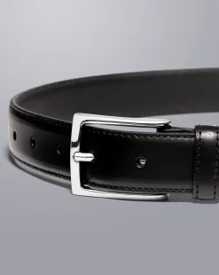 Seasonal Looks|Belts & Suspenders<Charles Tyrwhitt Leather Formal Belt - Black