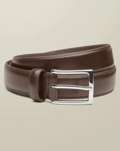 Belts & Suspenders|Leather Goods<Charles Tyrwhitt Leather Formal Belt - Chocolate Chocolate Brown