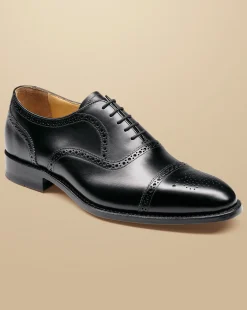 Smart Shoes|Black Shoes<Charles Tyrwhitt Leather Oxford Brogue Shoes - Black