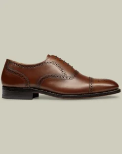 Smart Shoes|Brown Shoes<Charles Tyrwhitt Leather Oxford Brogue Shoes - Dark Tan